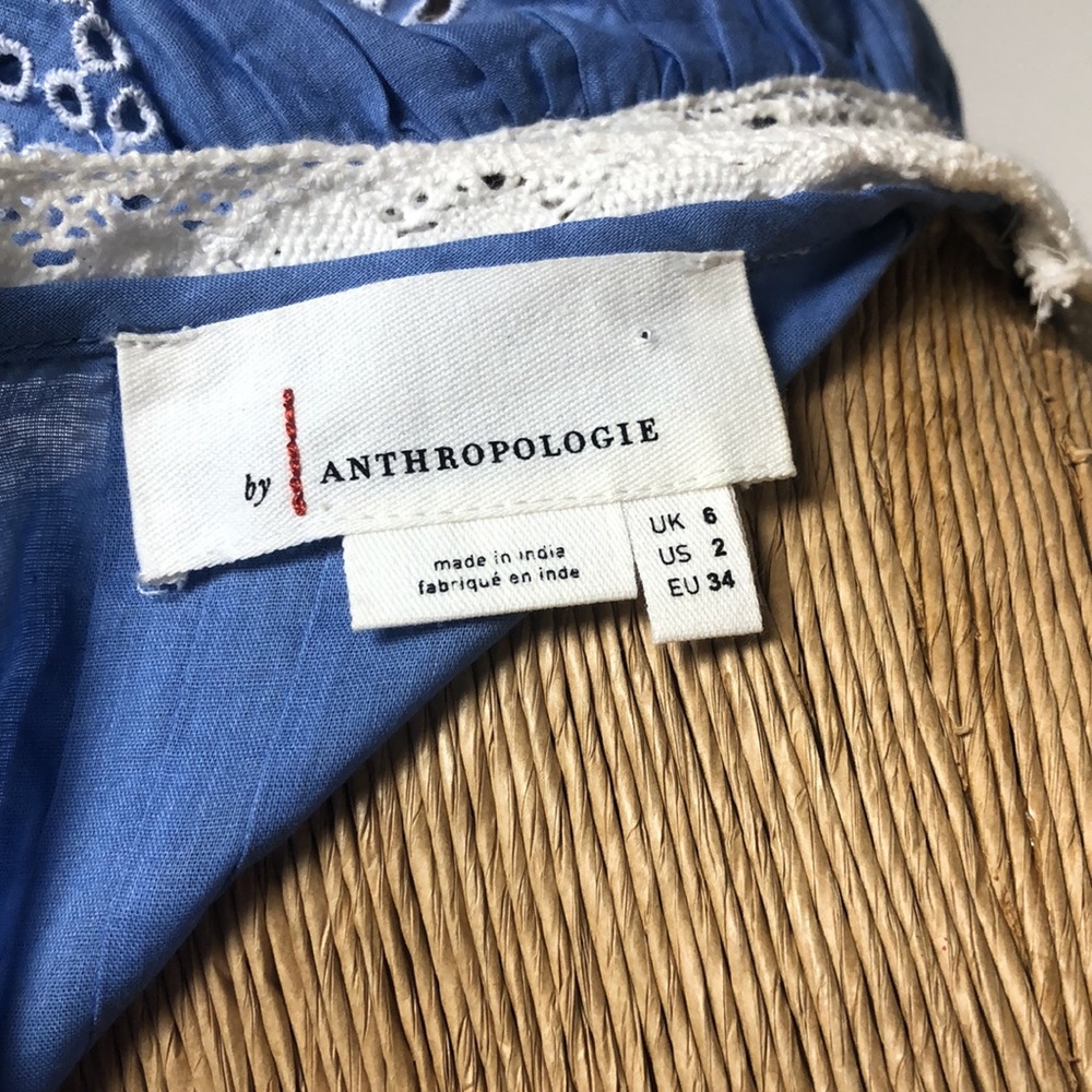 Anthropologie blue top Size 2 - Picture 8 of 10